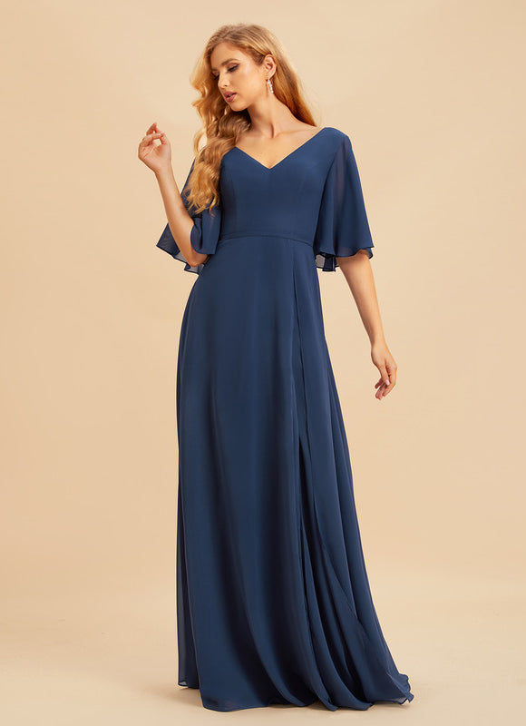 Robe Trapèze Longue Beige Élégante - gallery 4