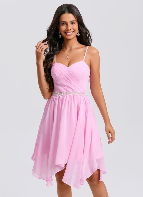 Robe Trapèze Rose Aérée - gallery 3