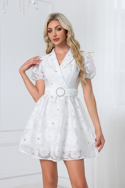 Robe Trapèze Jacquard Marine