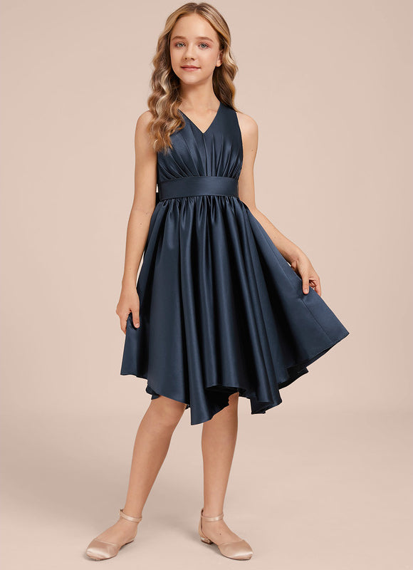 Robe Trapèze Satin Marine Chic