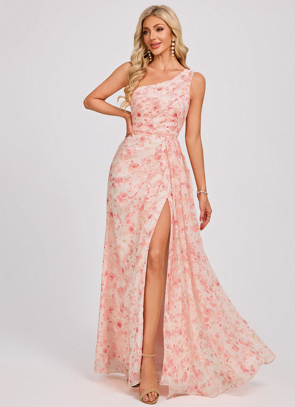 Robe Trapèze Asymétrique Beige