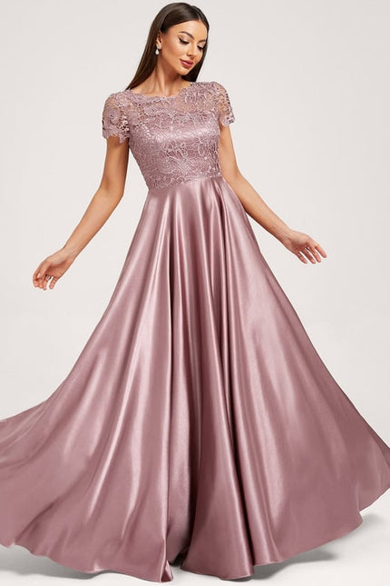 Robe Trapèze Satinée Orchidée - gallery 2