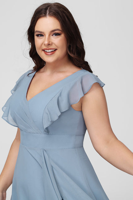Robe Trapèze Bleu Vaporeux Chic - gallery 8