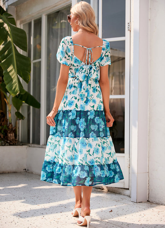 Robe Trapèze Céleste Fleurie - gallery 5