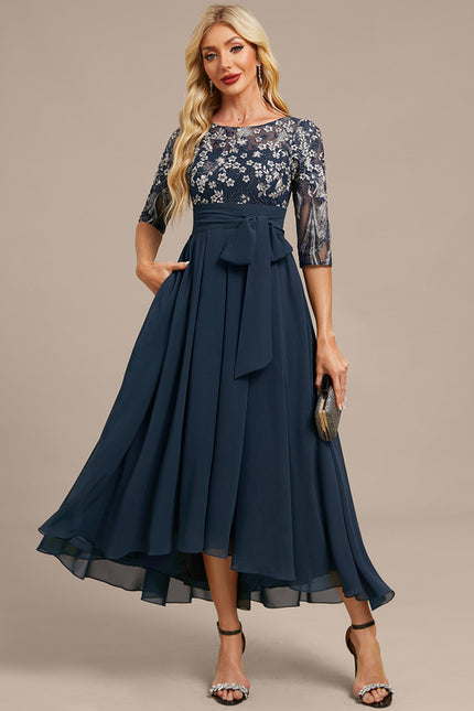 Robe Trapèze Mi-Longue Cérémonie