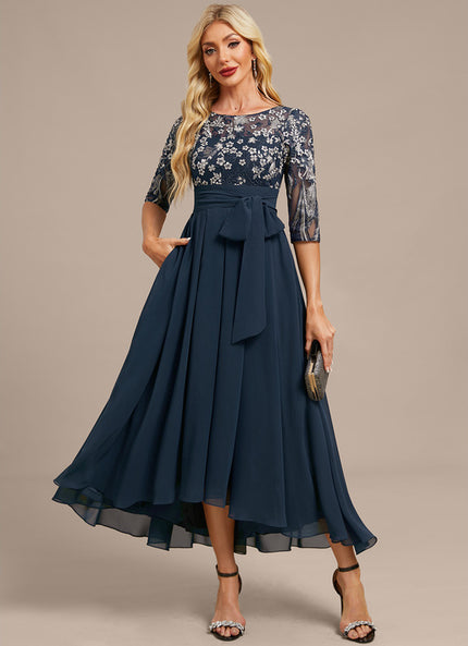 Robe Trapèze Mi-Longue Cérémonie