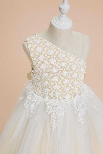 Robe Trapèze Nœud Écru Tulle - gallery 1