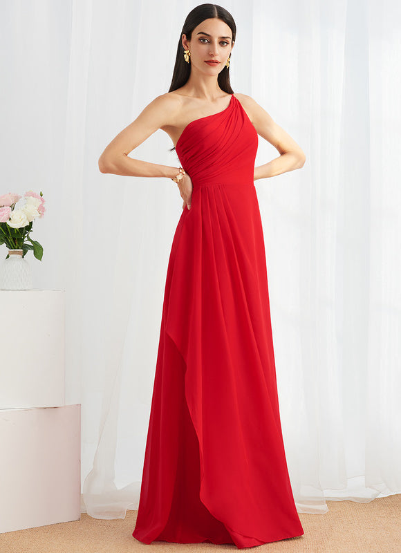 Robe Trapèze Asymétrique Beige - gallery 3
