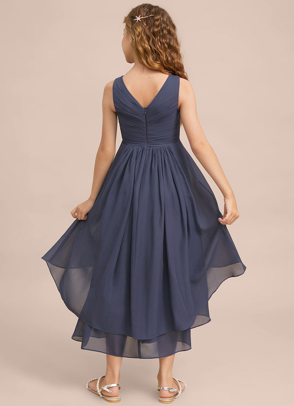 Robe Trapèze Bleu Nuit Flottant - gallery 7