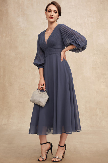 Robe Trapèze Chiffon Élégante - gallery 3