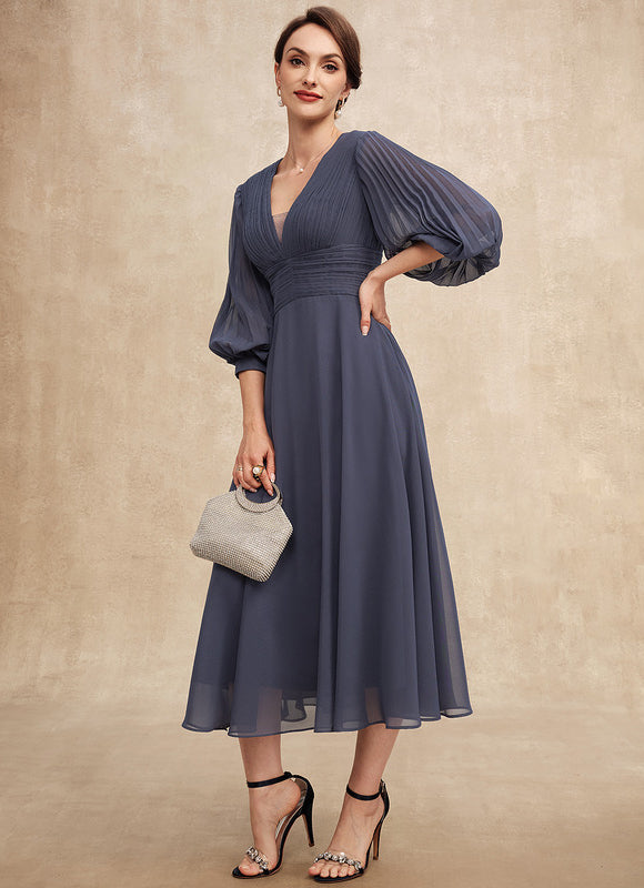 Robe Trapèze Chiffon Élégante - gallery 3