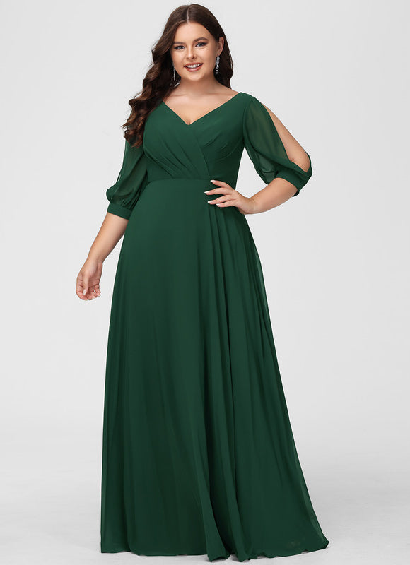 Robe Trapèze Mousseline Fendue - gallery 5