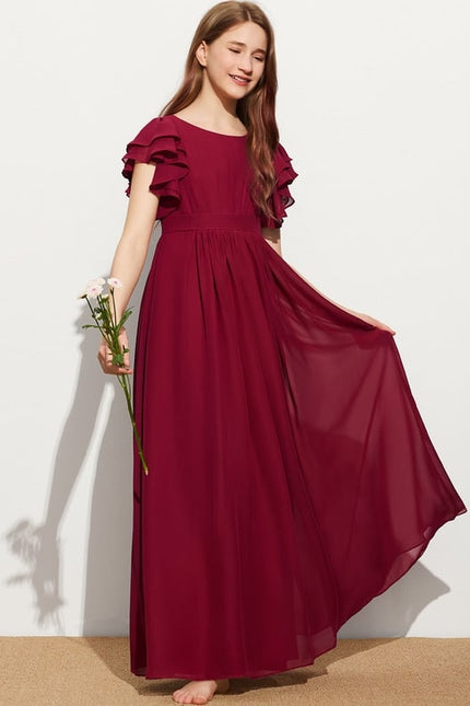 Robe Trapèze Bordeaux Flottante - gallery 3