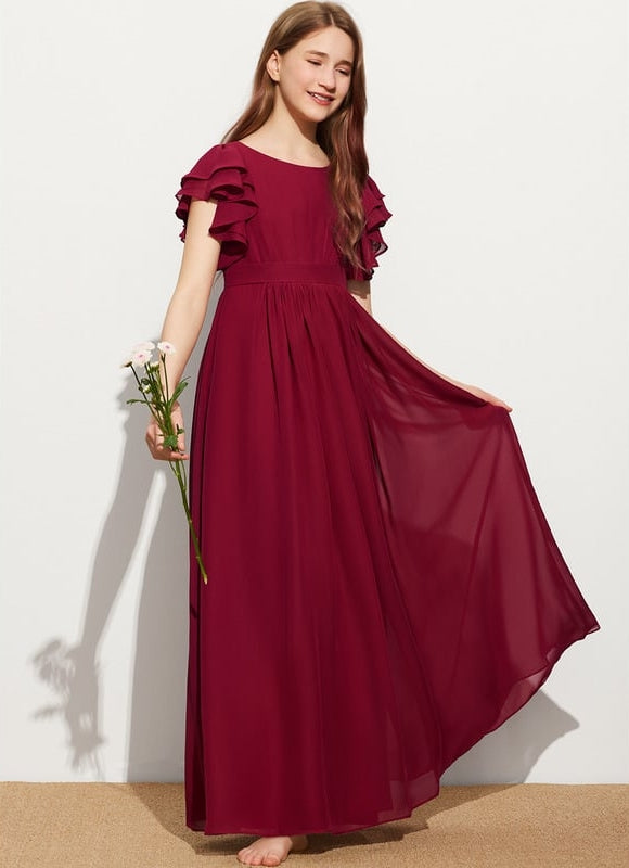 Robe Trapèze Bordeaux Flottante - gallery 3