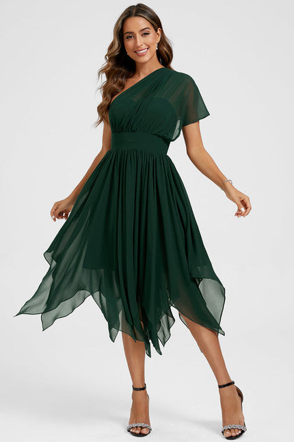 Robe Trapèze Mousseline Émeraude - gallery 3