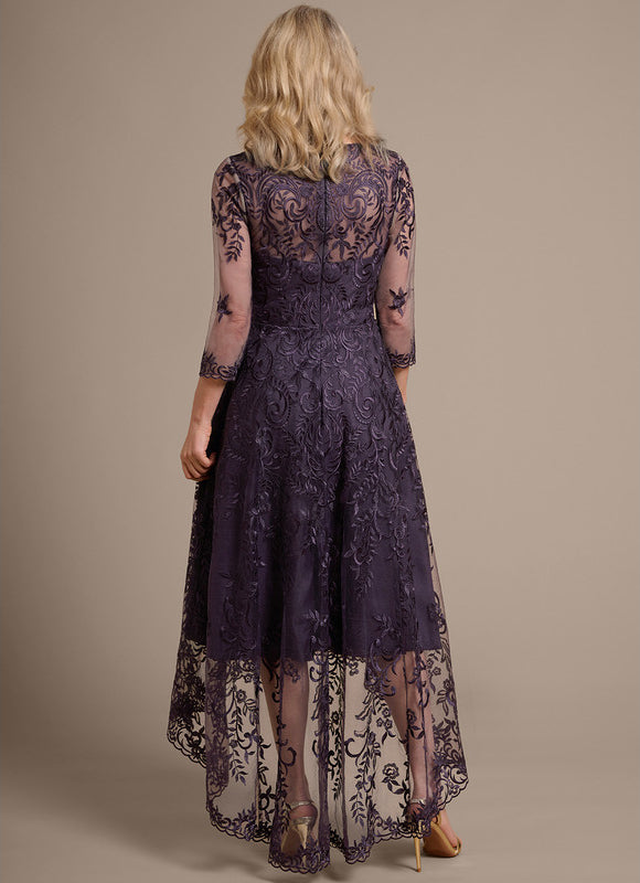 Robe Trapèze Dentelle Violetée - gallery 7