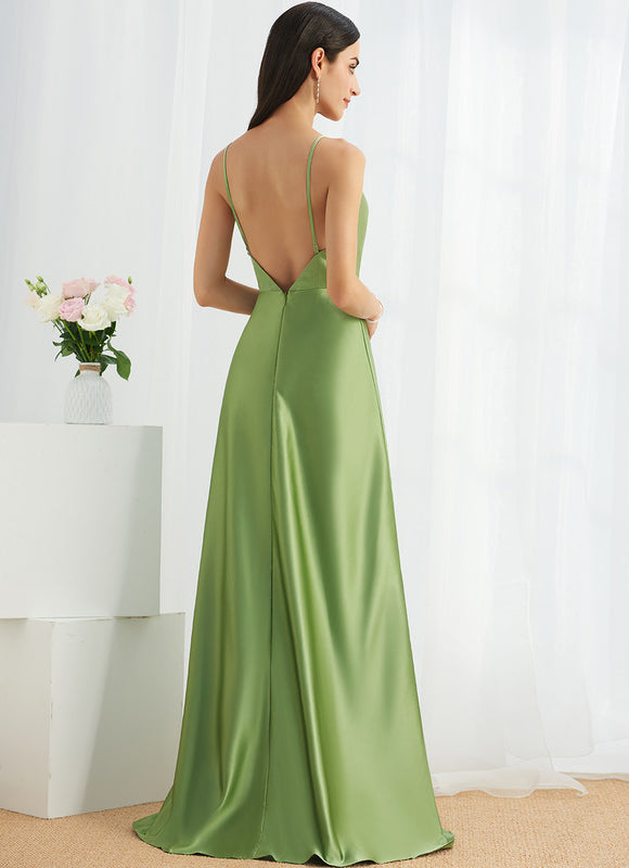 Robe Trapèze Satin Rose Élégante - gallery 2