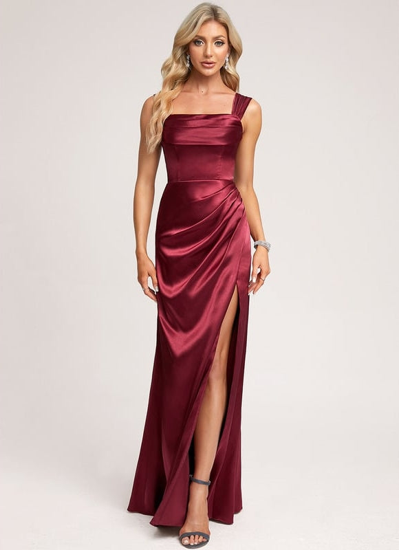 Robe Trapèze Satinée Dorée - gallery 3