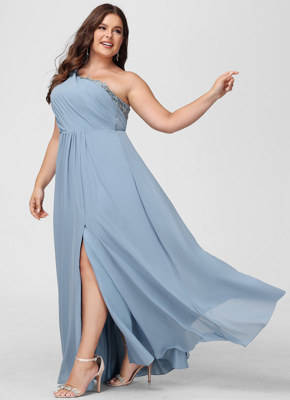 Robe Trapèze Bleu Ciel Décolletée Asymétrique - gallery 9