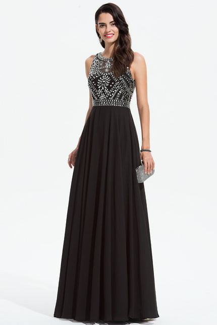 Robe Trapèze Noir Élégant Flottant - gallery 4
