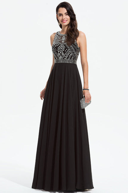 Robe Trapèze Noir Élégant Flottant - gallery 4