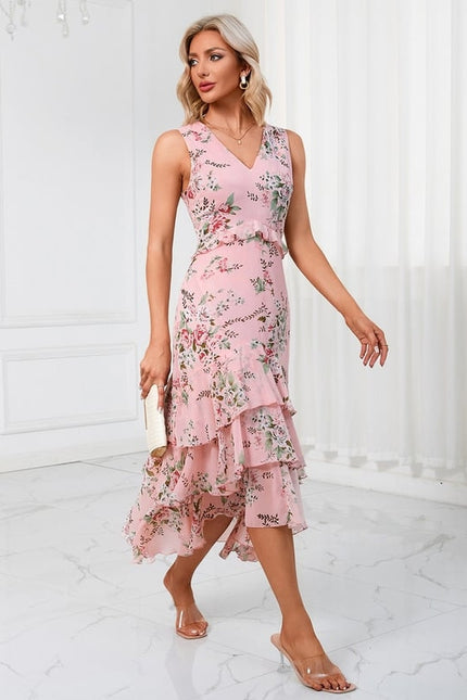 Robe Trapèze Florale Marine - gallery 9