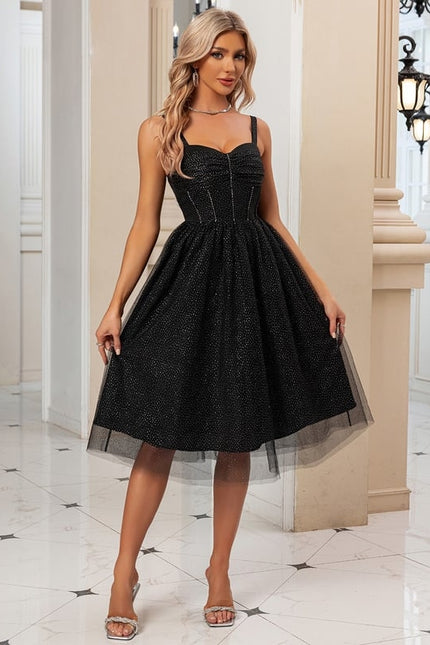 Robe Trapèze Paillettes Tulle - gallery 5
