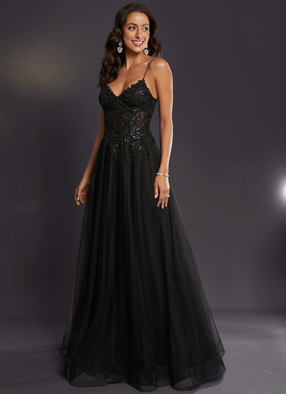 Robe Trapèze Tulle Azur Éthéré - gallery 3