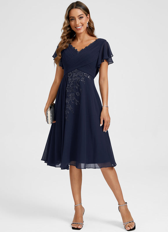 Robe Trapèze Élégance Marine - gallery 2