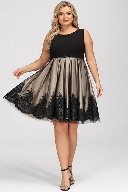 Robe Trapèze Noir Or Mov};U``` - gallery 3