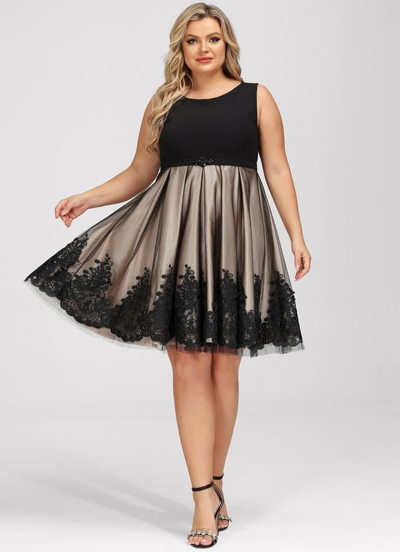 Robe Trapèze Noir Or Mov};U``` - gallery 3