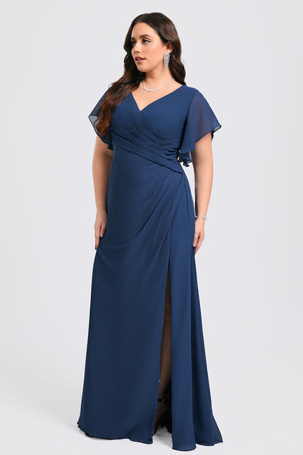 Robe Trapèze Mousseline Fendue - gallery 7