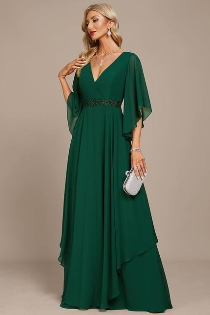 Robe Trapèze Émeraude Envolée - gallery 2