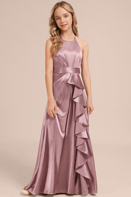 Robe Trapèze Satin Lilas Élégante - gallery 2