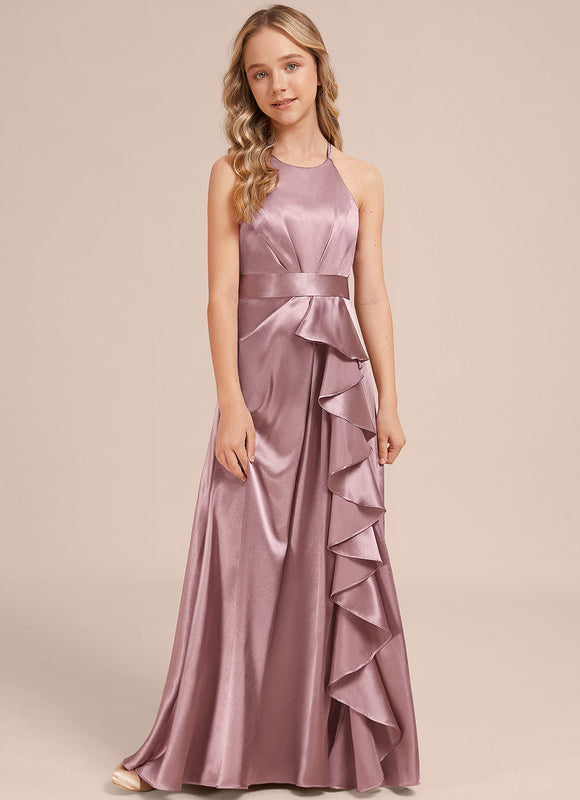 Robe Trapèze Satin Lilas Élégante - gallery 2