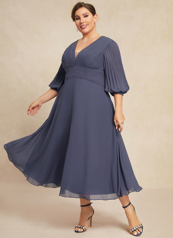 Robe Trapèze Chiffon Élégante - gallery 7