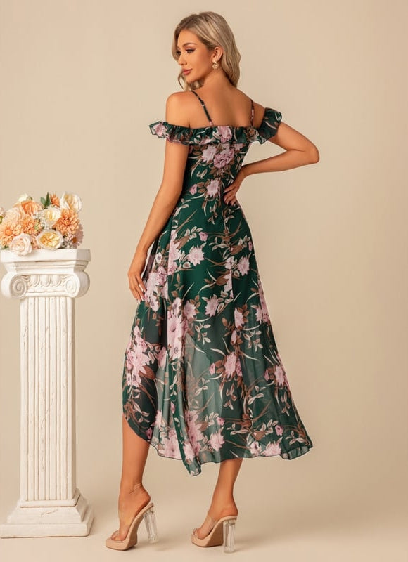 Robe Trapèze Florale Élégante - gallery 5