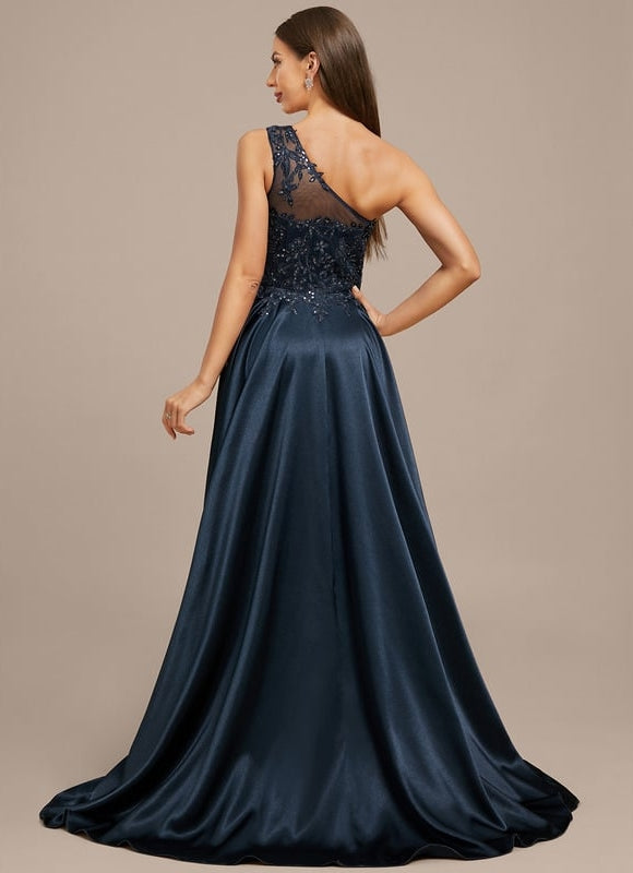Robe Trapèze Asymétrique Scintillante - gallery 6