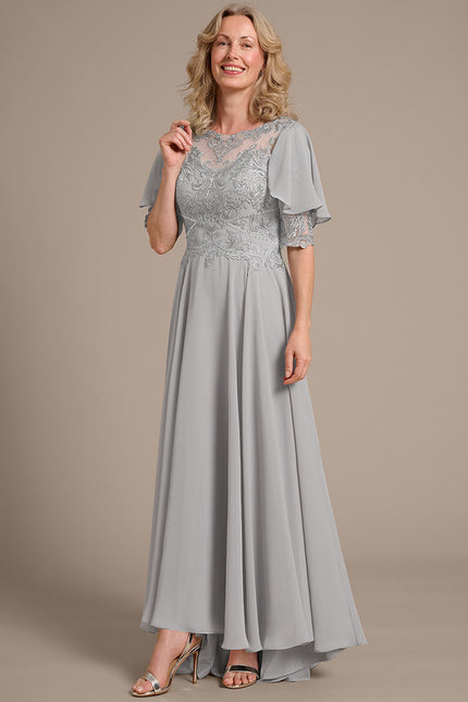 Robe Trapèze Élégance Grise Lumineuse - gallery 4