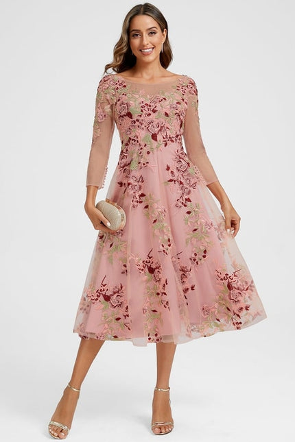 Robe Trapèze Éclat Rosé - gallery 2