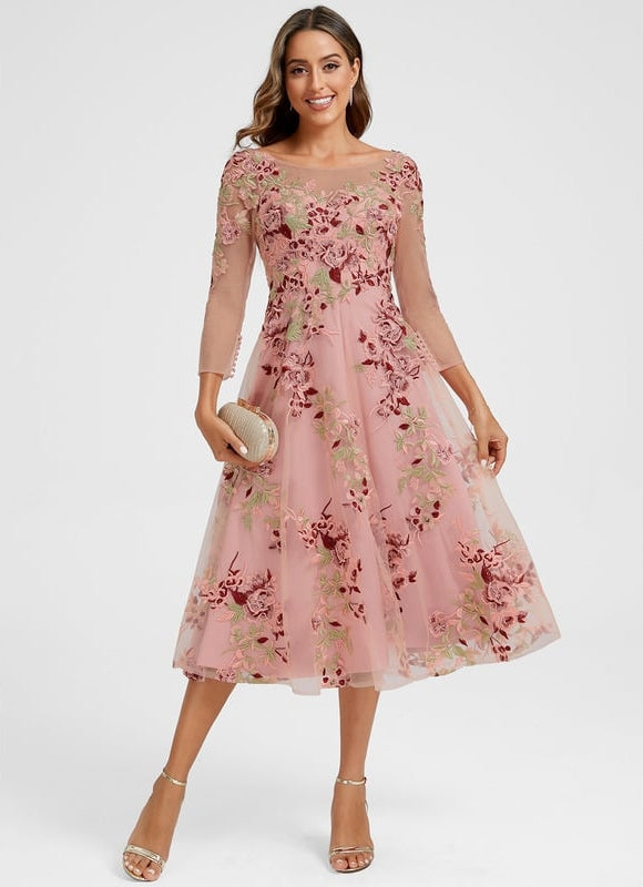 Robe Trapèze Éclat Rosé - gallery 2
