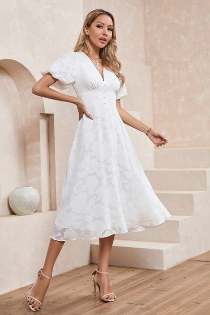 Robe Trapèze Nuageuse Élégante - gallery 5