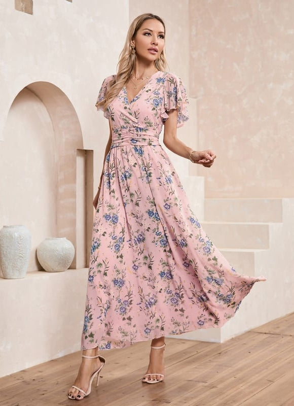 Robe Trapèze Fleurie Nuit - gallery 9