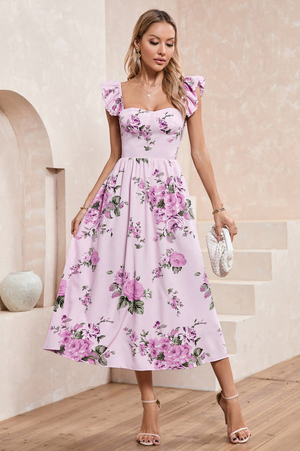 Robe Trapèze Rosée Épanouie - gallery 1