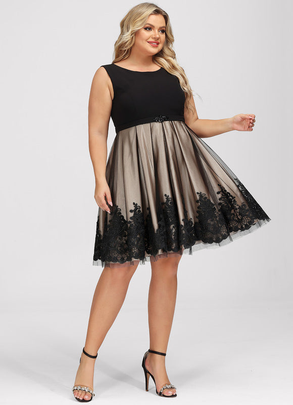 Robe Trapèze Noir Or Mov};U``` - gallery 7