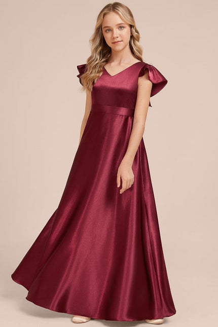 Robe Trapèze Satinée Longue Émeraude - gallery 1