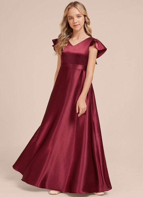 Robe Trapèze Satinée Longue Émeraude - gallery 1
