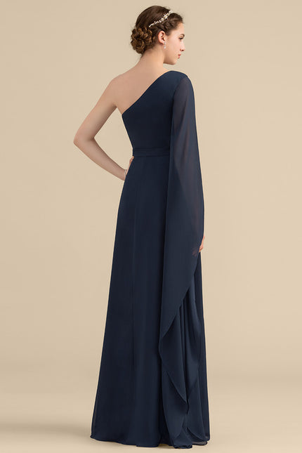 Robe Trapèze Asymétrique Beige - gallery 4