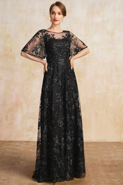 Robe Trapèze Noire Pailletée - gallery 3