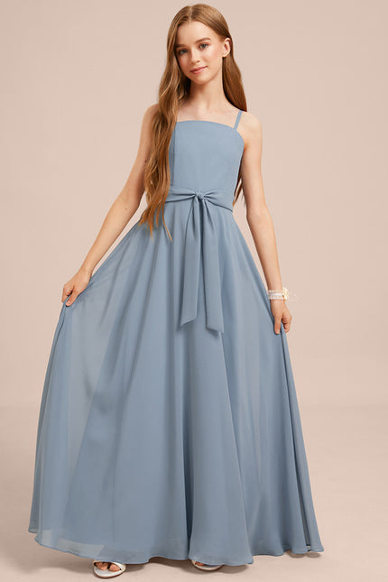 Robe Trapèze Mousseline Bleue - gallery 1